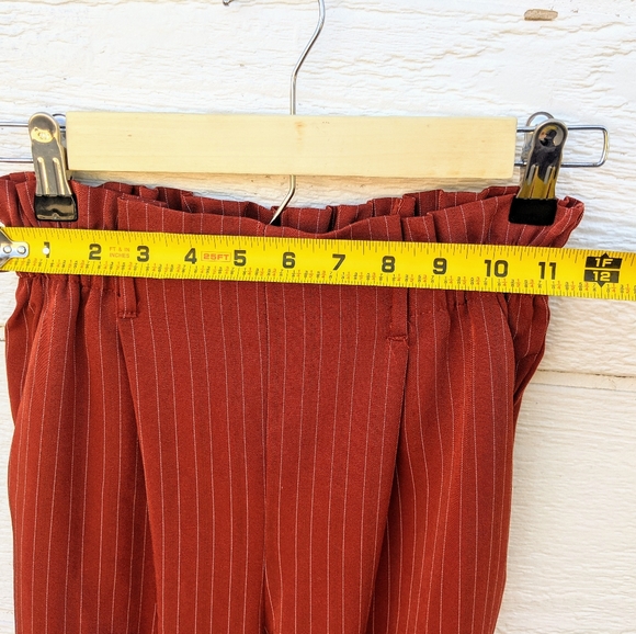 Burnt Orange Striped Flowy Pants - Picture 5 of 9
